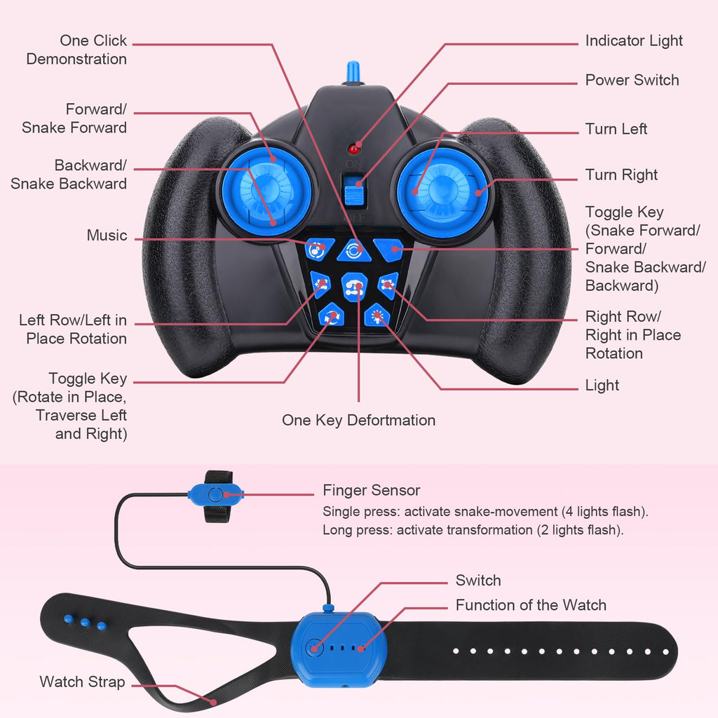 Fosgoit Gesture Sensing RC Stunt Car - Toys for 6-12 Years Old Boys Girls, 4WD Remote Control Car, Hand Controlled Car with Lights Music, Cool Birthday Gifts for Kids Age 6 7 8 9 10 11 12 Years Old