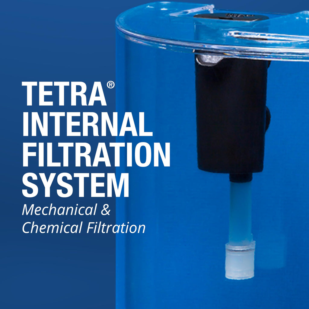 Tetra Bubbling LED Aquarium Kit 1 Gallon, Hexagon Shape, With Color-Changing Light Disc
