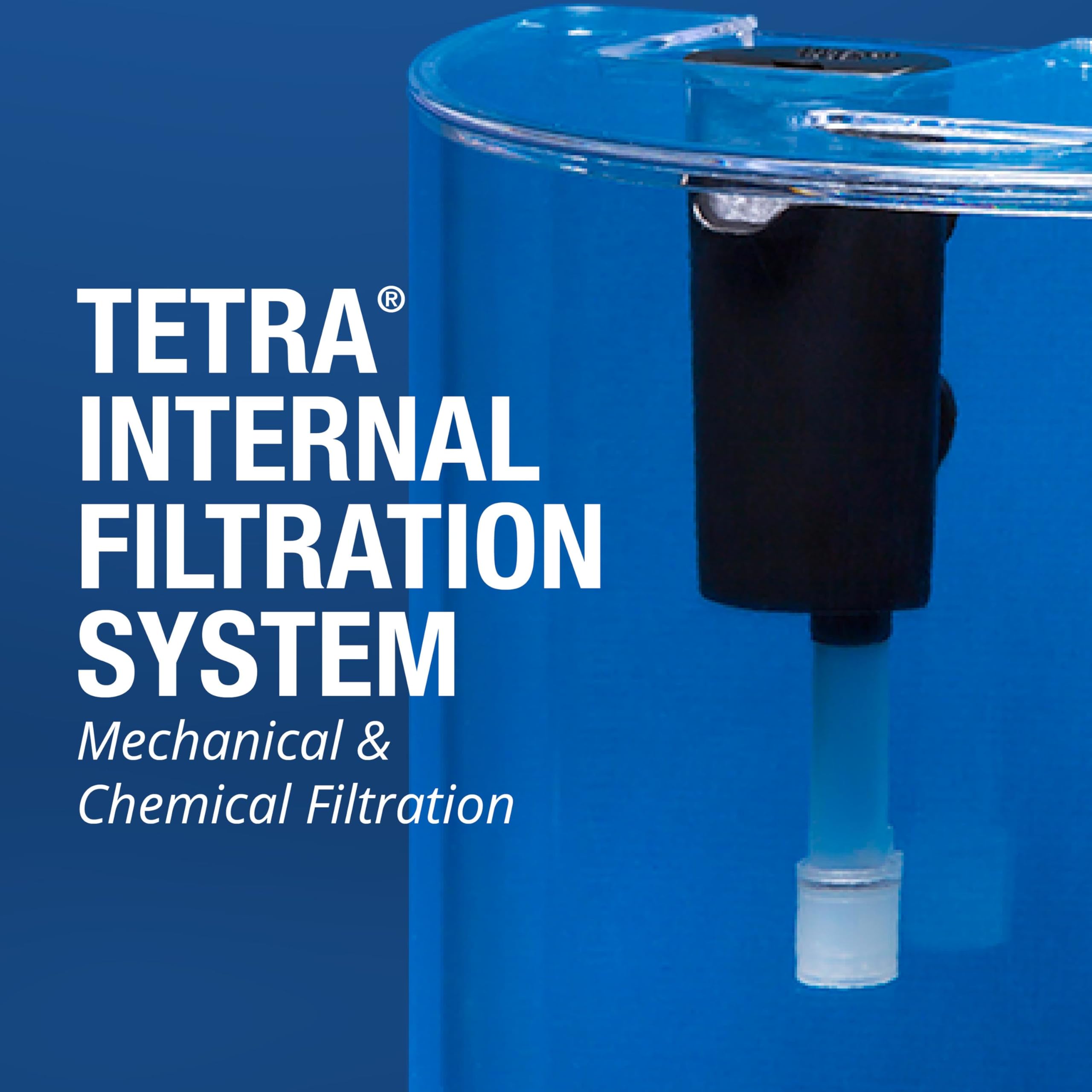 Tetra Bubbling LED Aquarium Kit 1 Gallon, Hexagon Shape, With Color-Changing Light Disc