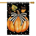 Fall Garden Flag For Outdoor Decor Thanksgiving Garden Flags Autumn Stained Glass Pumpkin Maple Leaf Double Sided Small Burlap Outside Porch Lawn Yard Flags Decorations 12.5x18 Inch