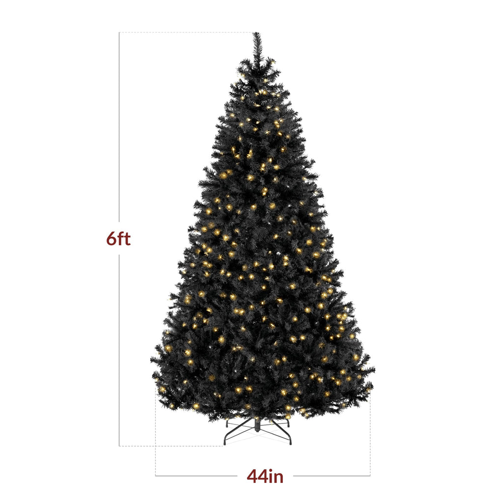 Best Choice Products White Christmas Tree 6ft Pre-Lit Artificial Pine Tree Premium Holiday Decoration w/Warm White Lights, Stand, Easy Assembly