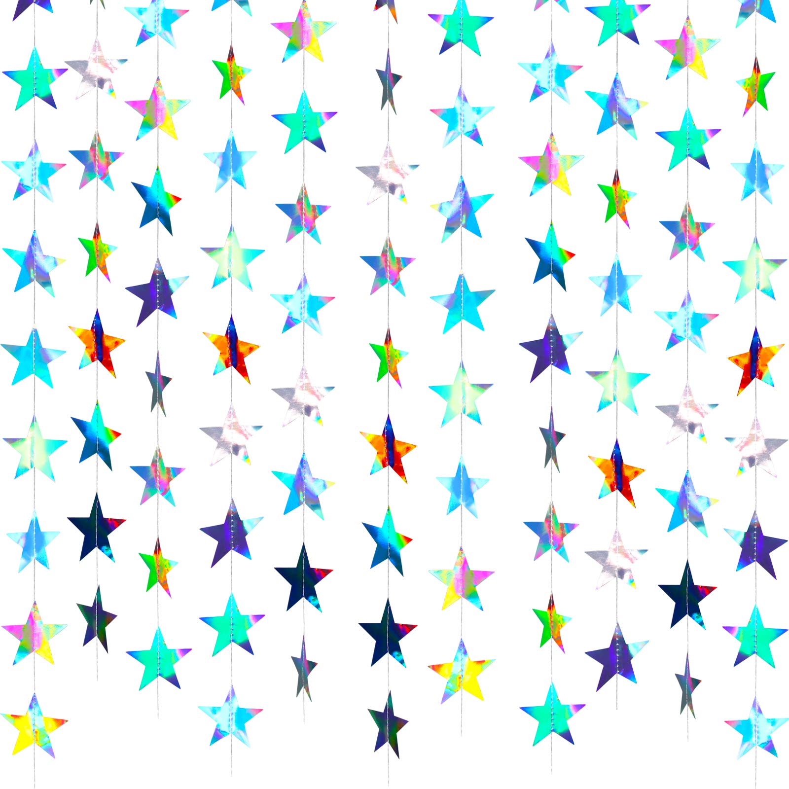 Patelai Glitter Star Garland Banner 2026 Graduation Decor 130 Feet Star Hanging Banner Twinkle Backdrop for Party Birthday Classroom Wedding Supplies(Gold)