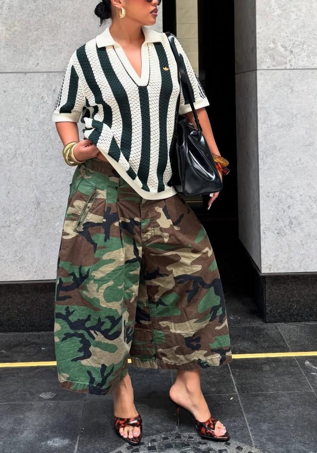 Unybwonn Women Baggy Cargo Jeans Camo Army Fatigue Wide Leg Harem Cropped Denim Pants Plus Size Camouflage Jean Trousers
