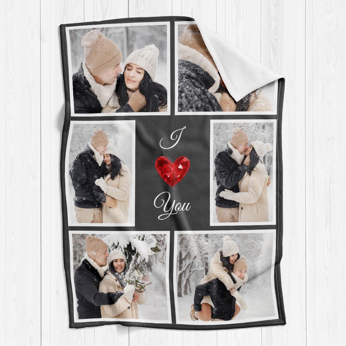 inkArts Custom Blanket Throws with Photos Text Personalized with Picture Customizable, Customize for Mom, Dad, Couple, Girlfriend, Boyfriend, Husband & Wife