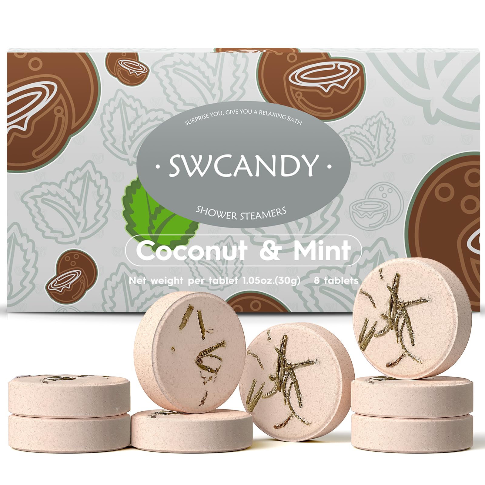 Shower Steamers Aromatherapy Birthday Gifts for Women - SWCANDY 8 Pcs Travel Essentials, Hotel Shower Spa Holidays Mom Wife Grandma Sister Her Self Care Relaxation with Natural Essential Oils Home