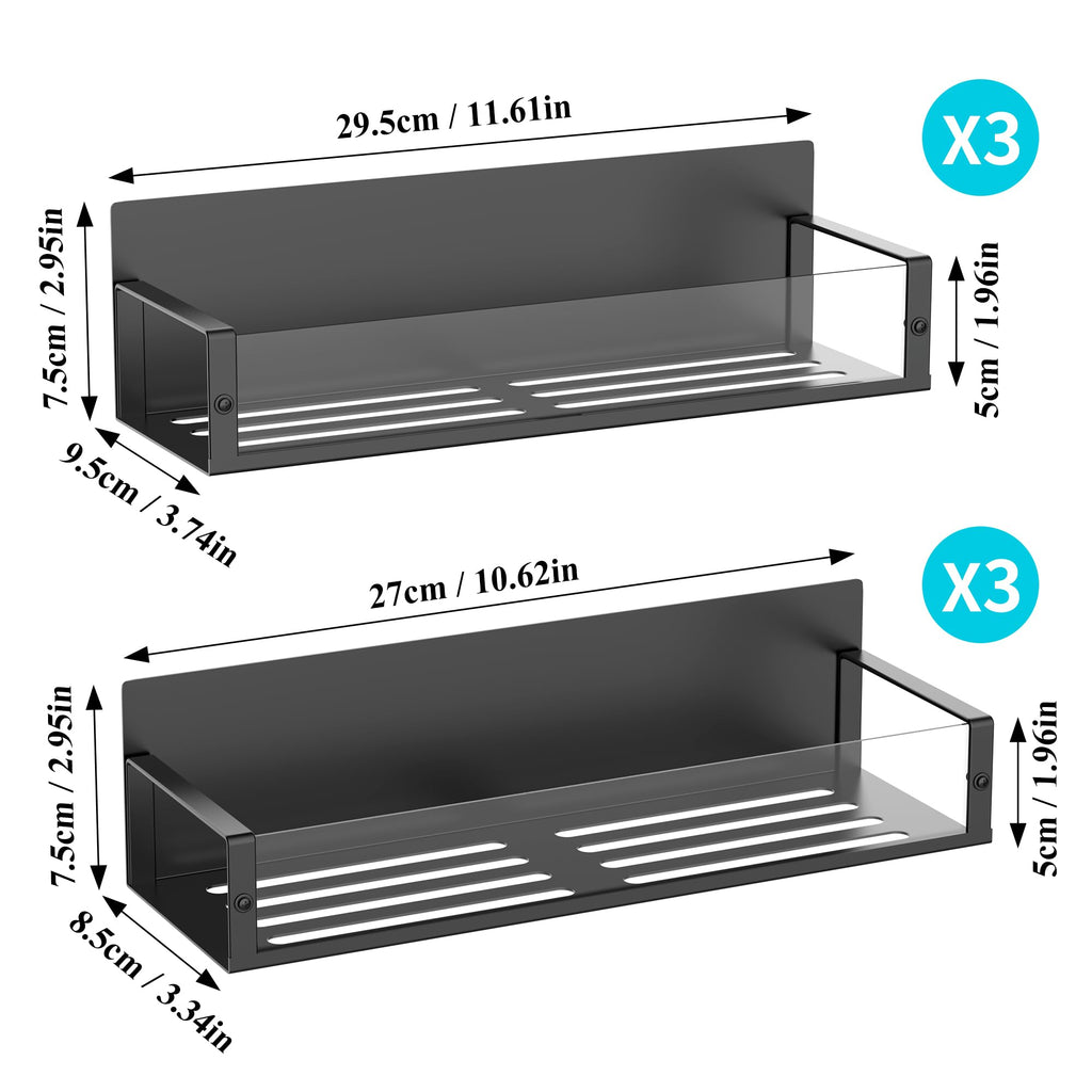 HuggieGems Metal 4 Pack Magnetic Spice Storage Rack Organizer for Refrigerator and Oven, Black Fridge Organizers and Storage, Metal