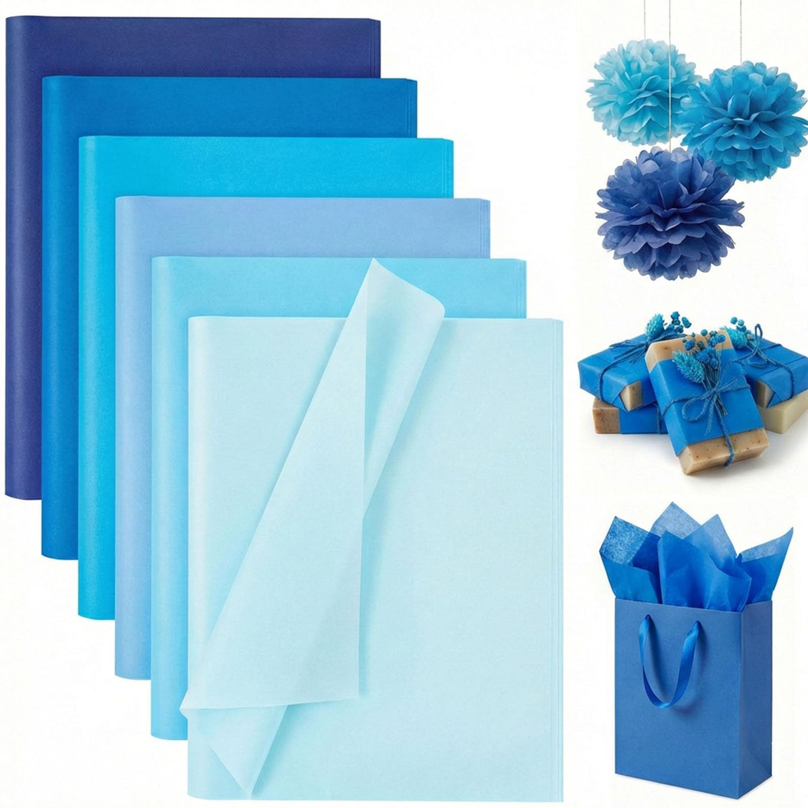Shindel 330 Sheets Tissue Paper Bulk, 14x10 Inch Colored Wrapping Tissue Paper for Gift Bags DIY Crafts Birthday Wedding Holidays Decor 20 Colors