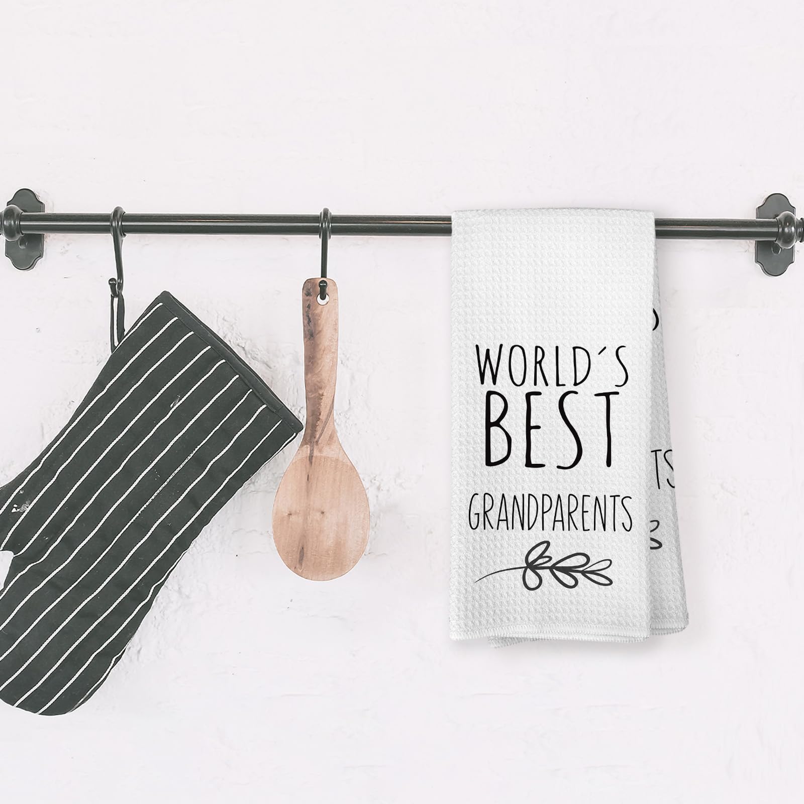 World's Best Grandparents Kitchen Towels, Grandparent Gifts for Grandma Grandpa, Grandparents Gifts from Grandchildren, Father's Day Tea Towels Kitchen Hand Towels 16x24 Inch