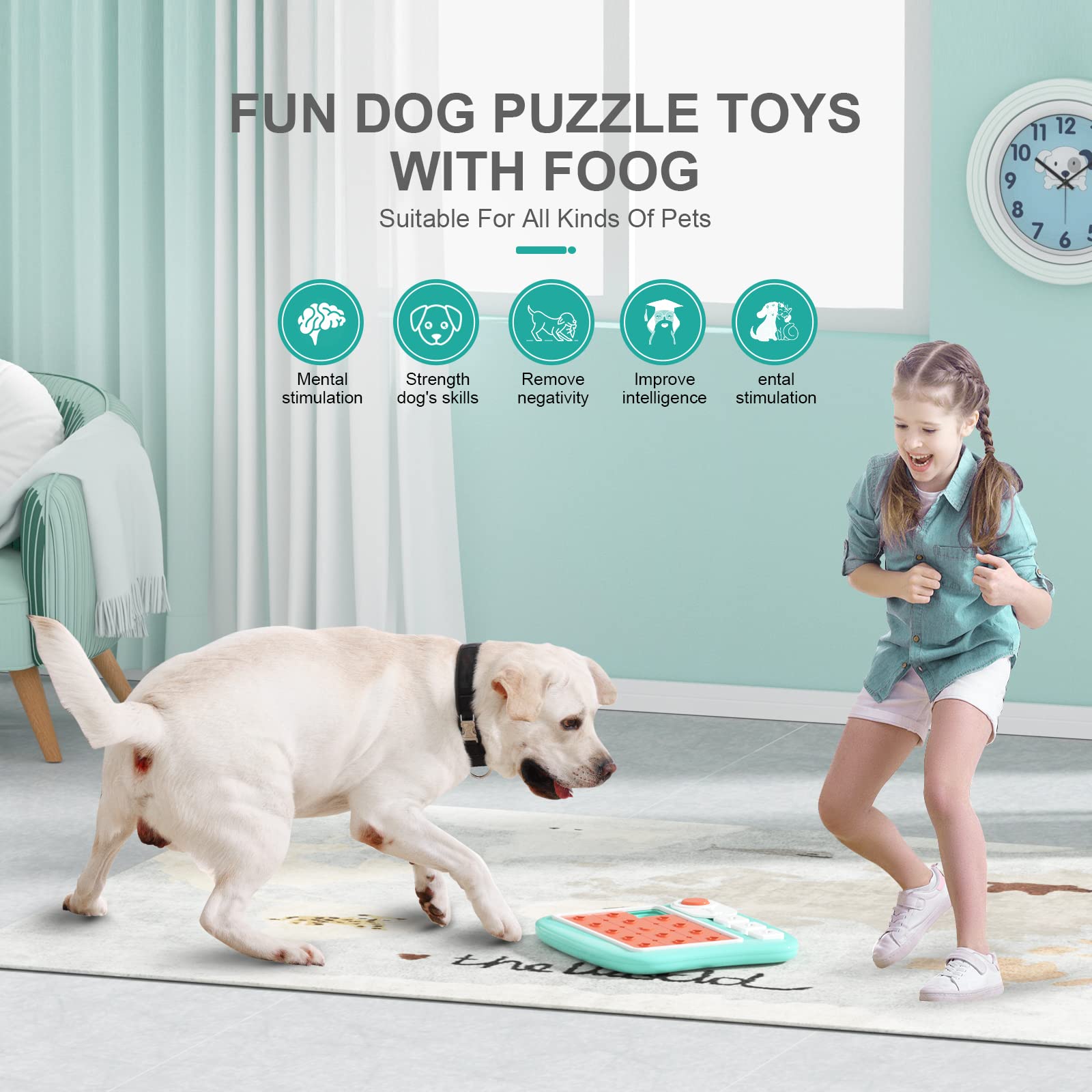 PETSTA Dog Puzzle Toys, Treat Dispensing Dog Enrichment Toys for IQ Training and Brain Stimulation, Interactive Mentally Stimulating Toys as Gifts for Puppies, Cats, Dogs