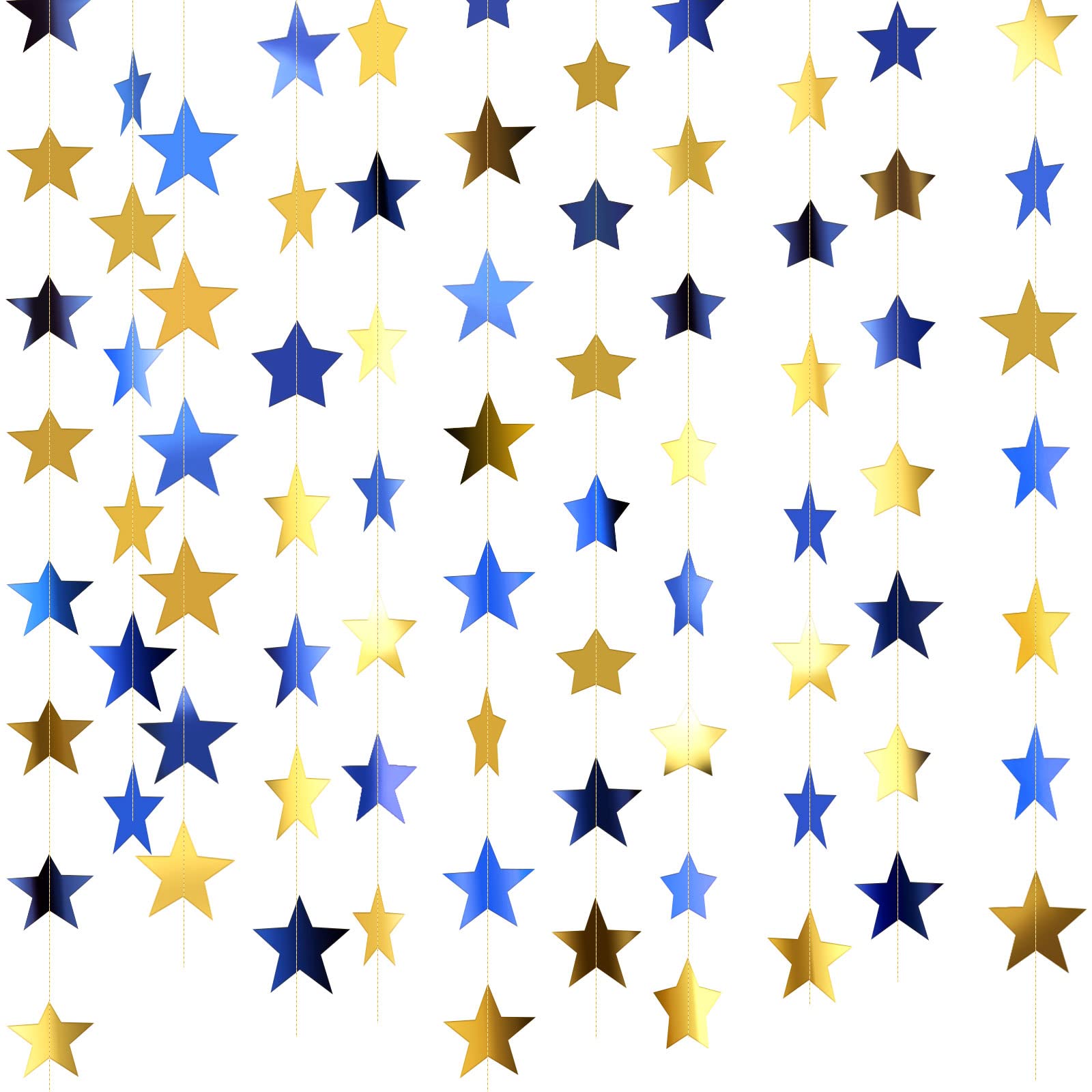Patelai Glitter Star Garland Banner 2026 Graduation Decor 130 Feet Star Hanging Banner Twinkle Backdrop for Party Birthday Classroom Wedding Supplies(Gold)