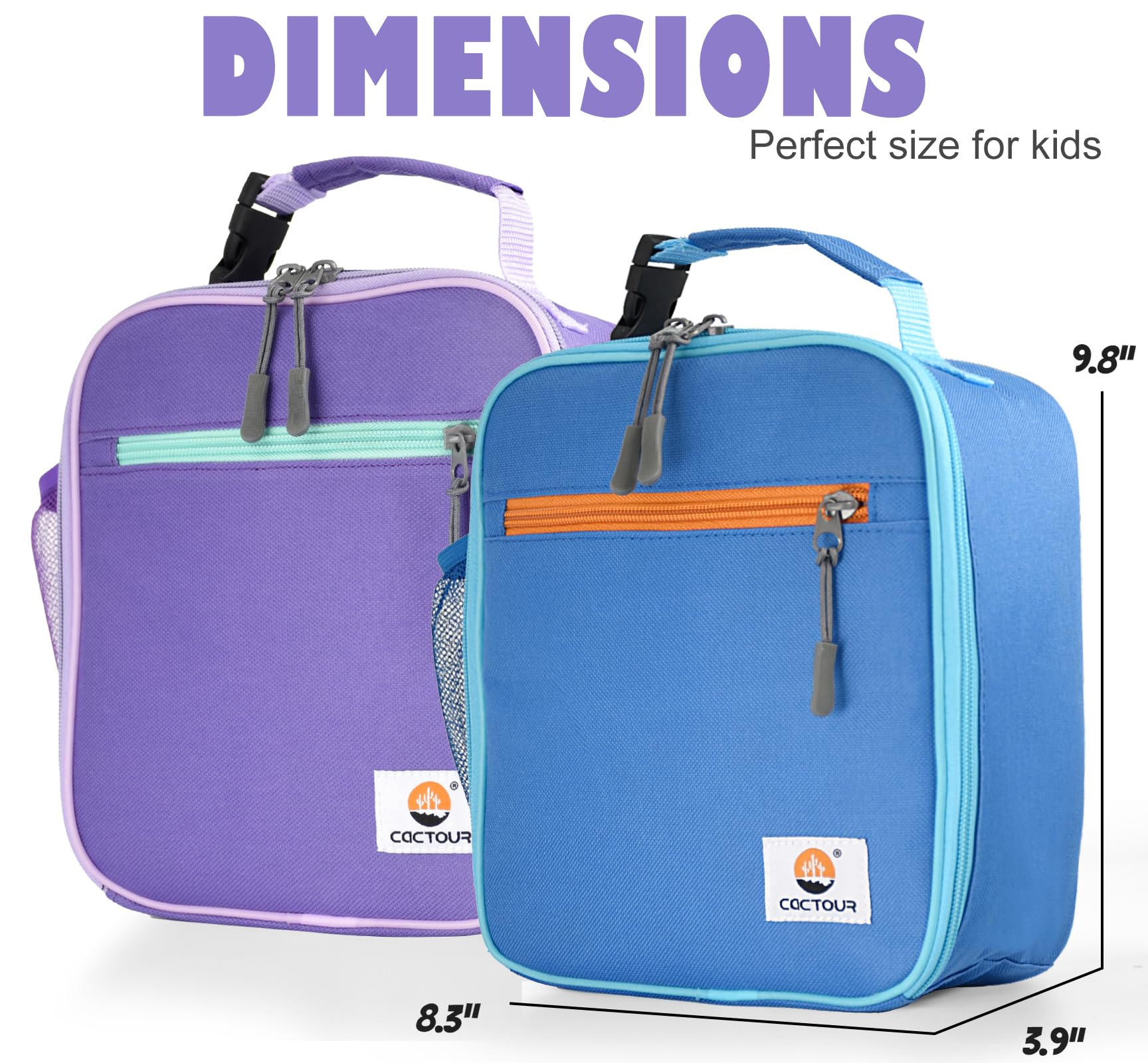 CaCTOUR Lunch Box Kids,Premium Insulated Lunchbox for Girls Boys,Soft Mini Cooler Bag Back to School Thermal Reusable Lunch Bag for Work School Picnic (Blue)