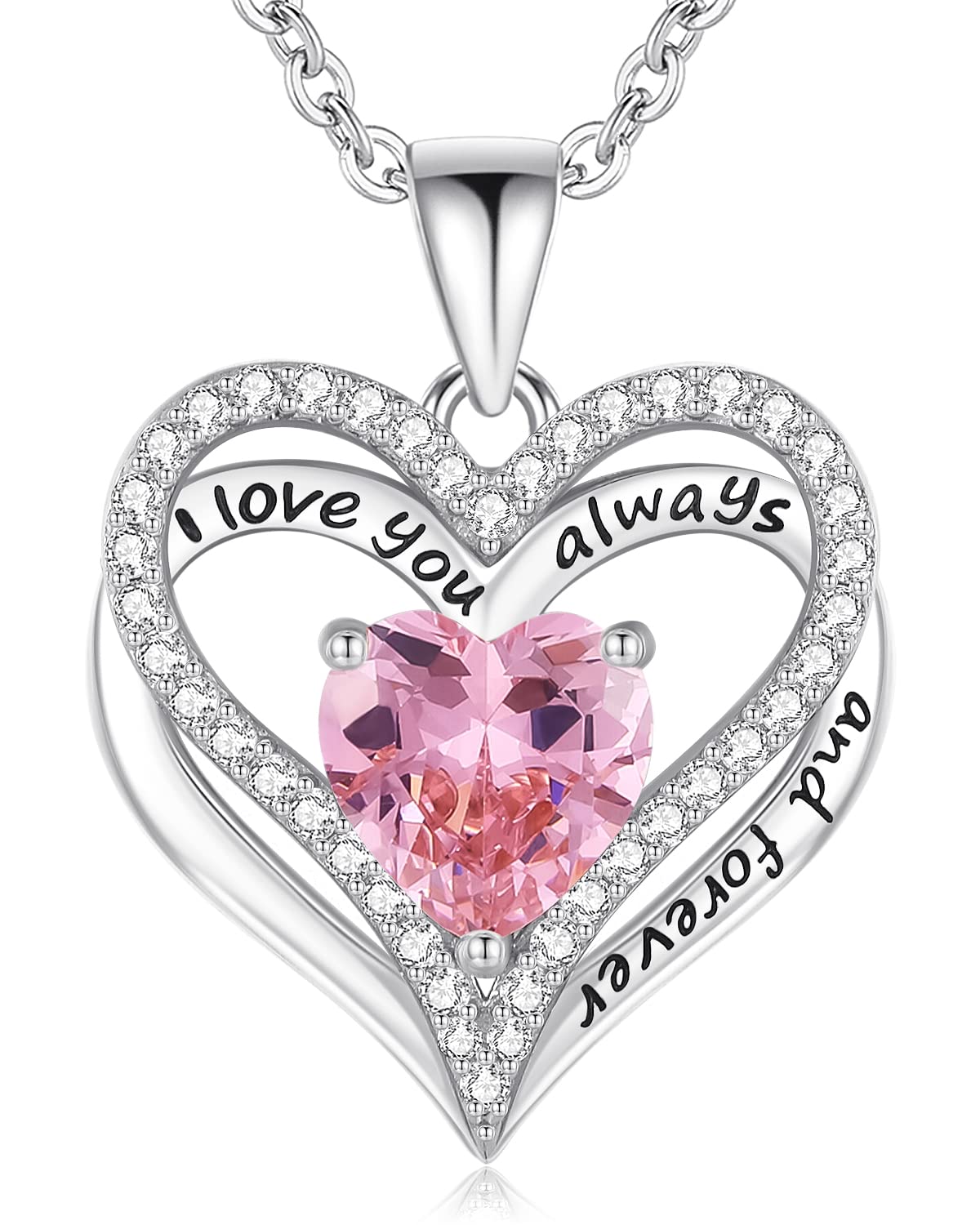 S925 Sterling Silver Necklace for Women, Wife Jewelry Rose Gold, Mom Birthday Valentines Mothers Day Gifts, Girlfriend Necklaces, Daughter Heart Jewel, Anniversary for Her