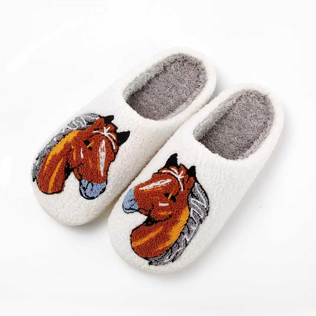 Cute Animal Slippers for Women Men Winter Fluffy Warm House Slippers Soft Plush Indoor outdoor Shoes