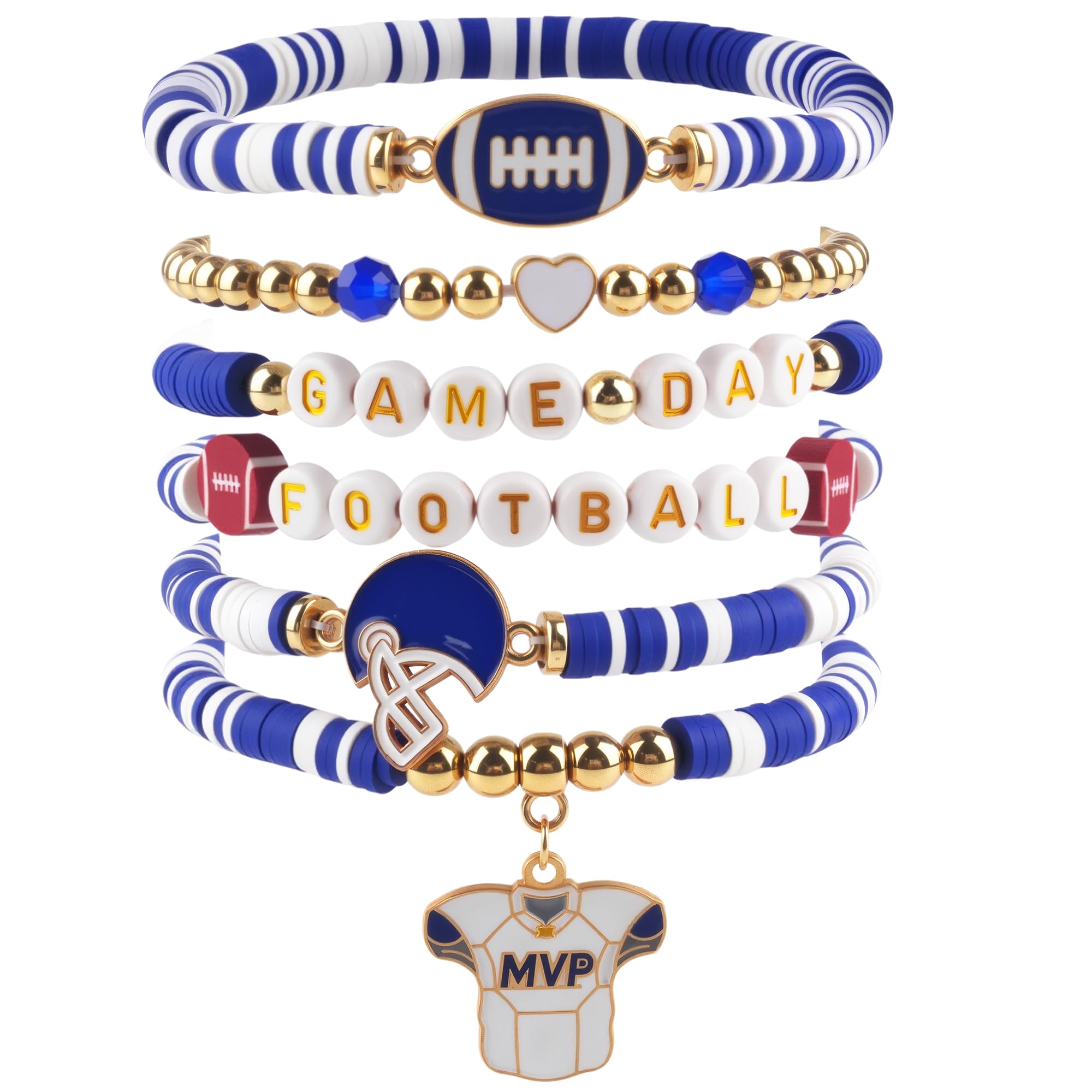 OHOME 4th of July Outfits for Women - 6 Pack Patriotic Bracelets | Fourth of July Decorations Accessories Shirts for Memorial Day Decorations - 250 Anniversary America Merchandise USA for Women