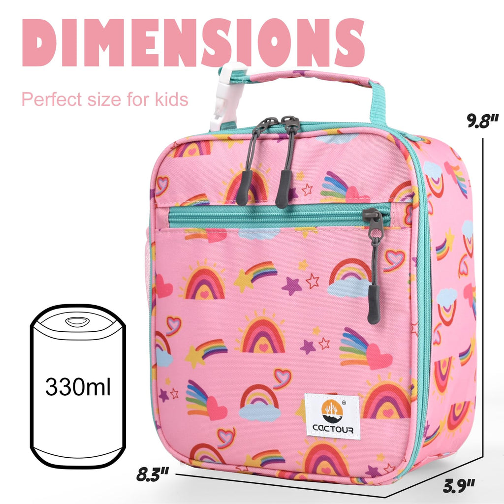 CaCTOUR Lunch Box Kids,Premium Insulated Lunchbox for Girls Boys,Soft Mini Cooler Bag Back to School Thermal Reusable Lunch Bag for Work School Picnic (Blue)