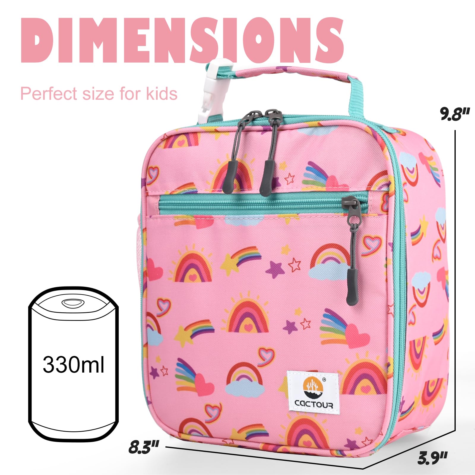 CaCTOUR Lunch Box Kids,Premium Insulated Lunchbox for Girls Boys,Soft Mini Cooler Bag Back to School Thermal Reusable Lunch Bag for Work School Picnic (Blue)
