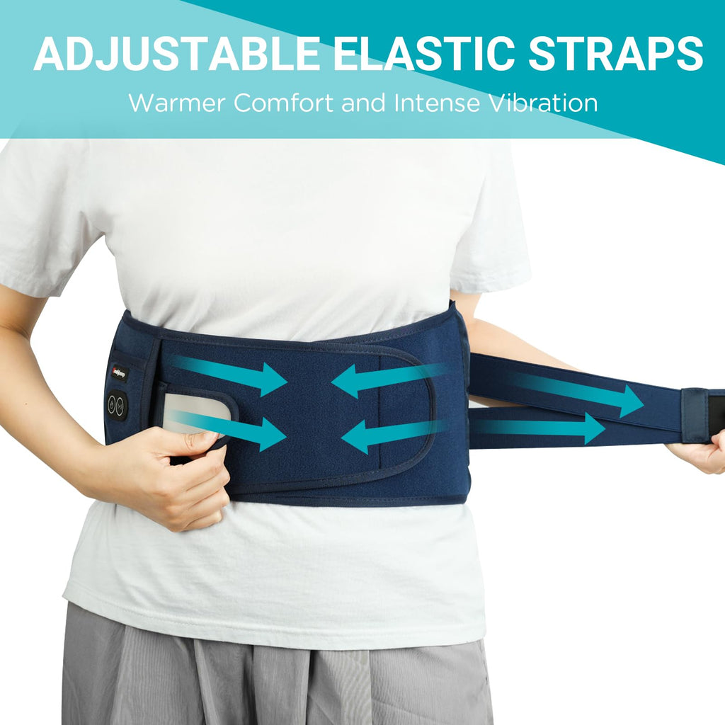 Comfytemp Cordless Heating Pad with Massager for Back, Fathers Day Dad Gifts for Men, FSA Eligible HSA Portable Lower Back Massager Rechargeable Wireless Electric, Women Mom Seniors 3 Heat 30mins Off