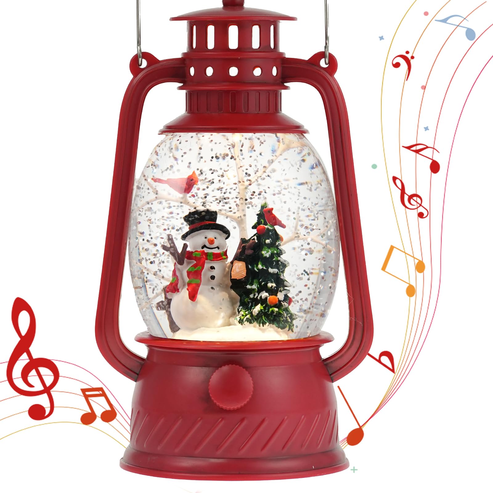 Snow Globe Christmas Decorations Indoor, Santa Claus Lighted Musical Christmas Snow Globes Lantern with Glitter & 6H Timer, Santa Claus Christmas Decorations for Home