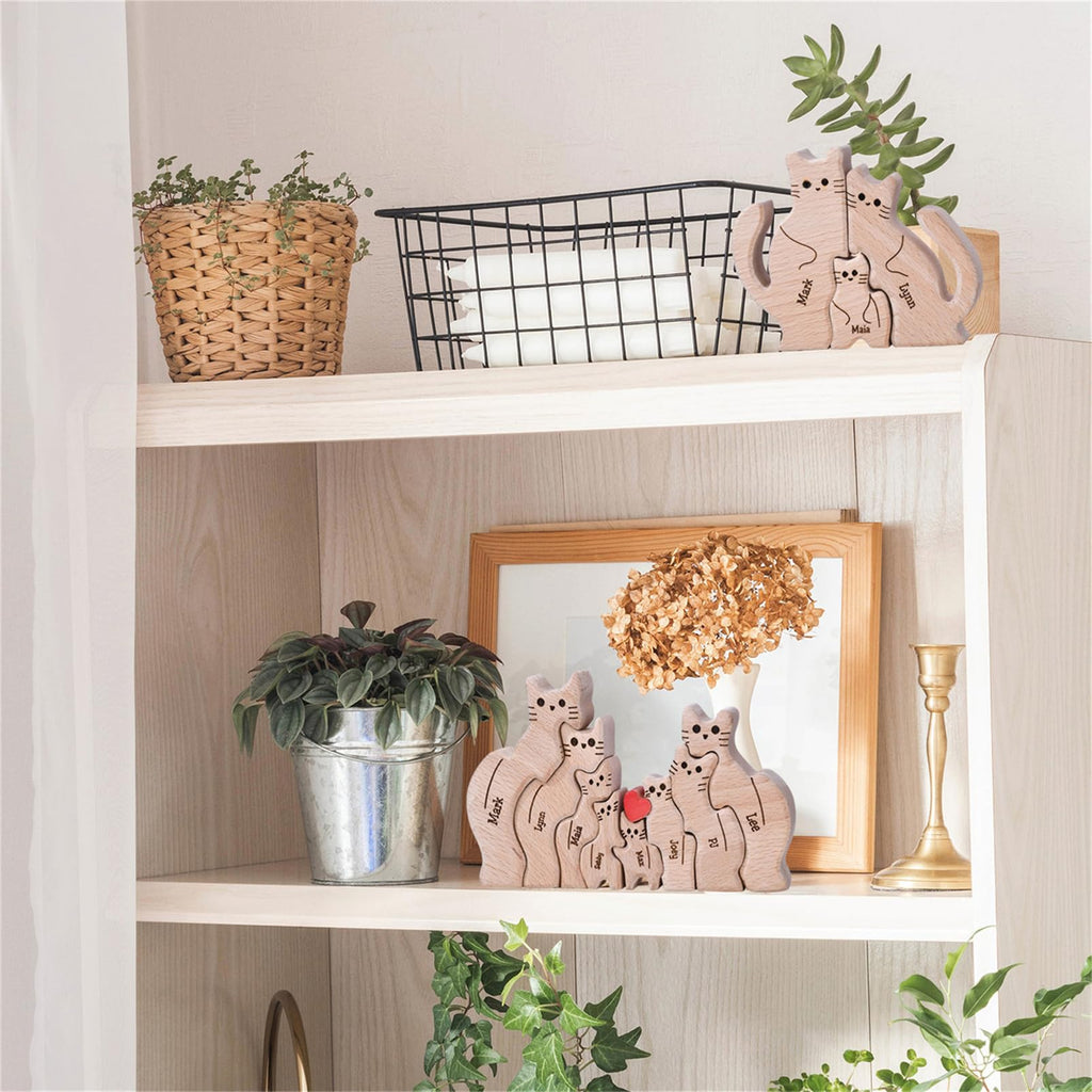 Personalized Family Name Puzzle with 2-8 Names Custom Wooden Bear Puzzle with Names Customized Wooden Puzzle Gifts for Christmas (Bear)