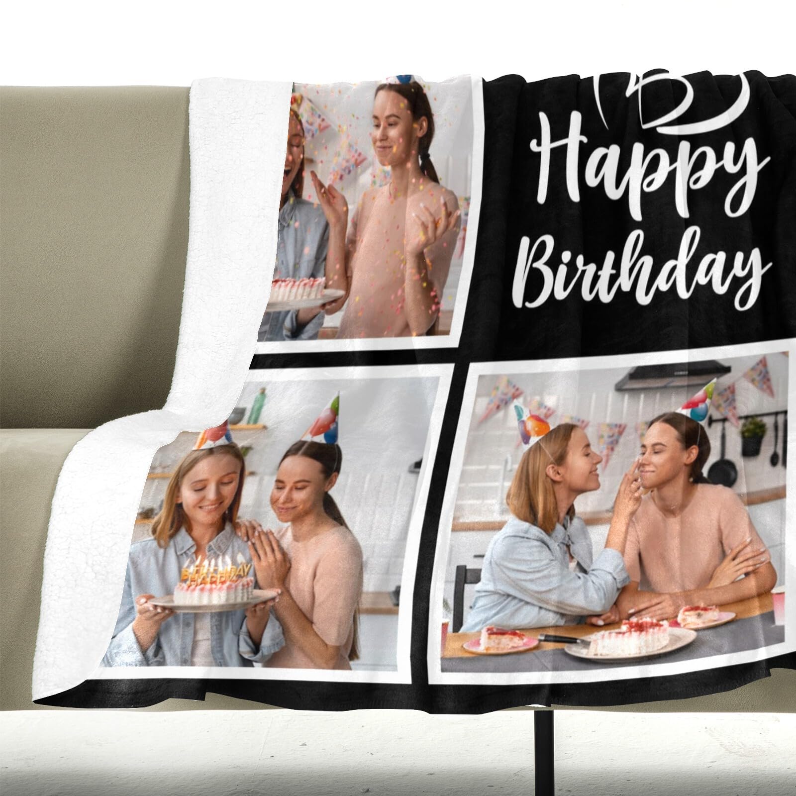 inkArts Custom Blanket Throws with Photos Text Personalized with Picture Customizable, Customize for Mom, Dad, Couple, Girlfriend, Boyfriend, Husband & Wife