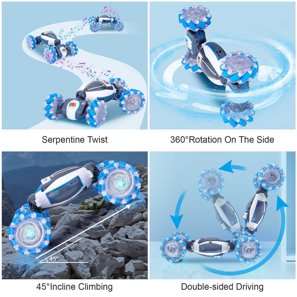 Fosgoit Gesture Sensing RC Stunt Car - Toys for 6-12 Years Old Boys Girls, 4WD Remote Control Car, Hand Controlled Car with Lights Music, Cool Birthday Gifts for Kids Age 6 7 8 9 10 11 12 Years Old