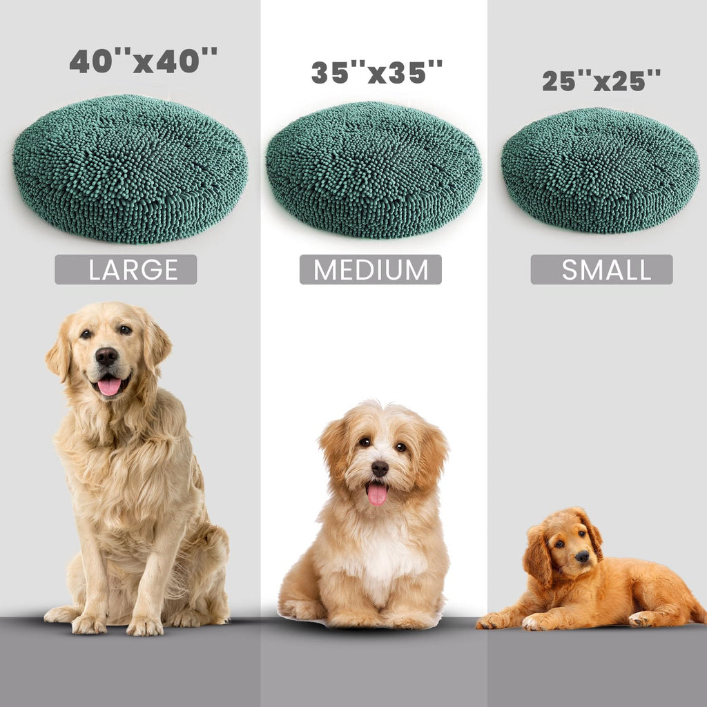 Muddy Mat® Cloud K-9 Bed for Dogs & Cats, Soft & Relaxing Donut Dog Bed, Chenille Material, Removable Cover, Washable & Dryer Safe–Black Small(25'x25')