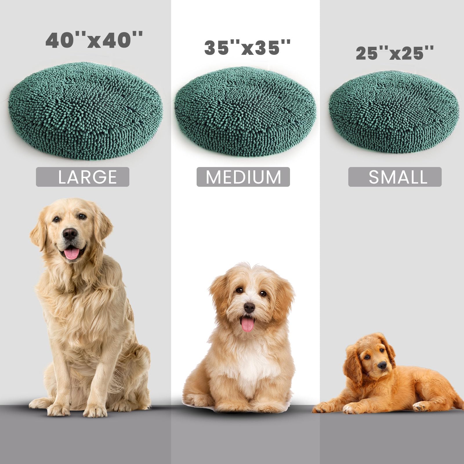 Muddy Mat® Cloud K-9 Bed for Dogs & Cats, Soft & Relaxing Donut Dog Bed, Chenille Material, Removable Cover, Washable & Dryer Safe–Black Small(25'x25')