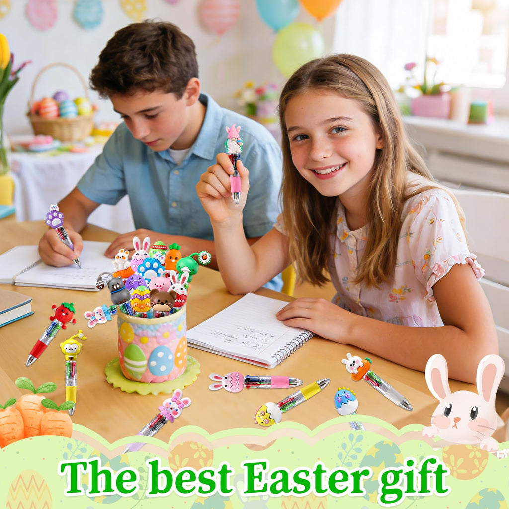 CZWZ 20Pcs Mini Multicolor Pens in One 4-in-1 Cute Pens Bulk for Kids, Fun Kawaii Ballpoint Pens for Birthdays and Children's Party Favors Gifts Teacher School Supplies
