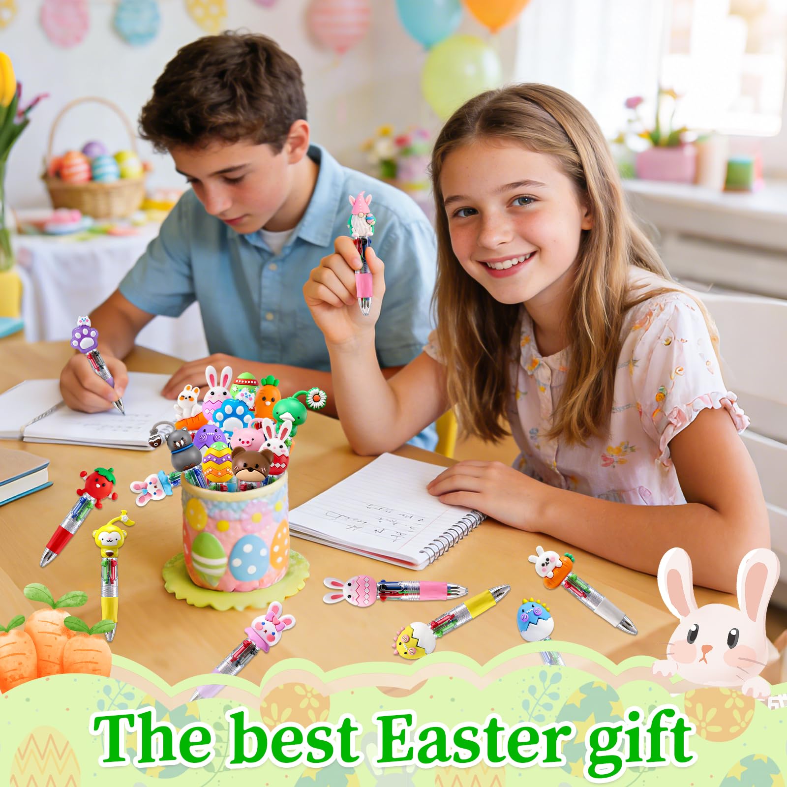 CZWZ 20Pcs Mini Multicolor Pens in One 4-in-1 Cute Pens Bulk for Kids, Fun Kawaii Ballpoint Pens for Birthdays and Children's Party Favors Gifts Teacher School Supplies