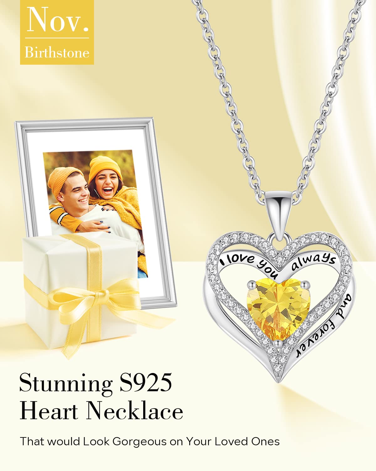 S925 Sterling Silver Necklace for Women, Wife Jewelry Rose Gold, Mom Birthday Valentines Mothers Day Gifts, Girlfriend Necklaces, Daughter Heart Jewel, Anniversary for Her