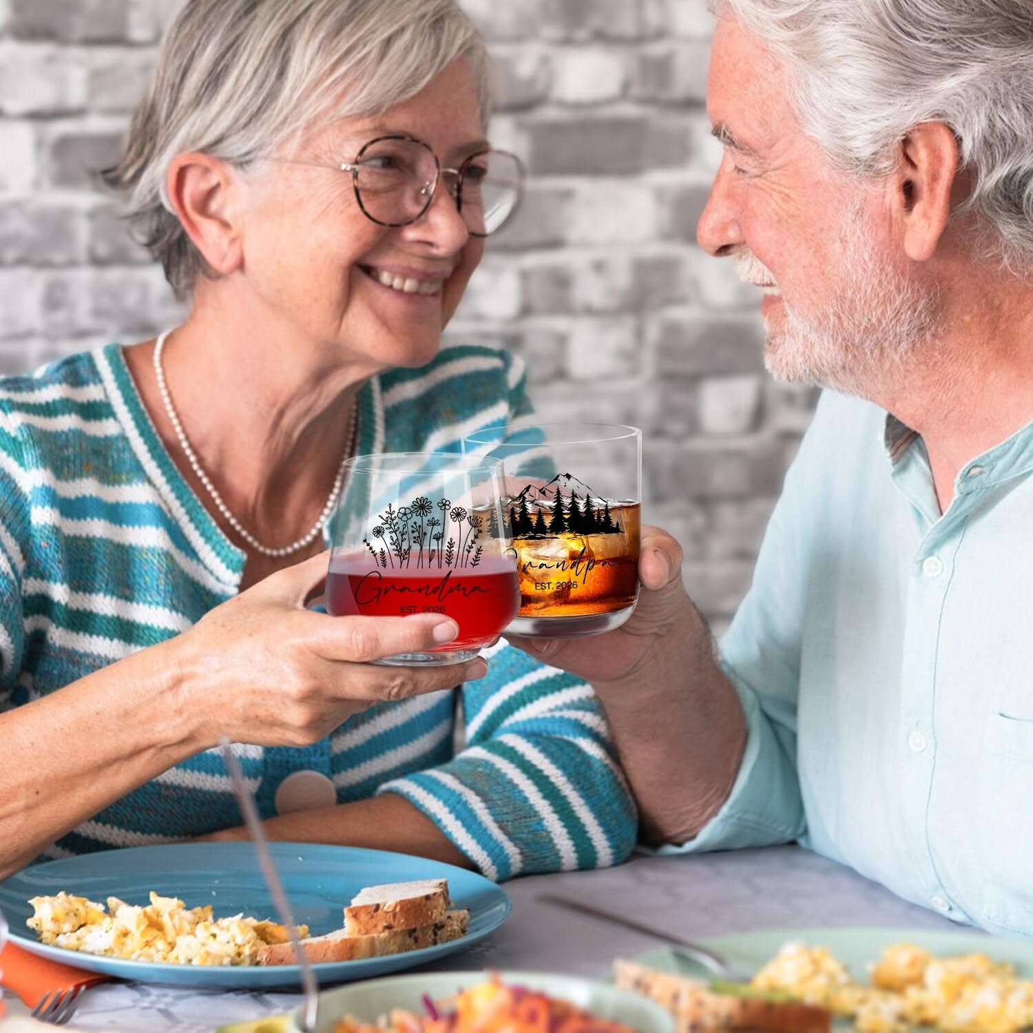 First Time Grandparents Mothers Day Gifts 2026, Grandma Wine Glass And Grandpa Whiskey Glass Set, Pregnancy Announcement Gifts For Grandparent, Promoted To Grandparents Mother‘s Day Gift for Grandma