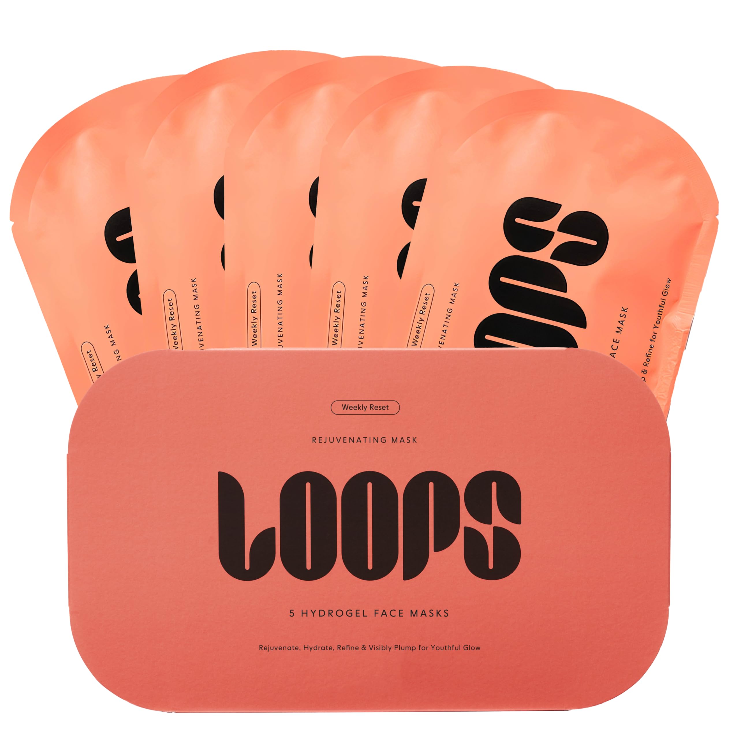 LOOPS DOUBLE TAKE - Glow Korean Hydrogel Face Masks - Calms and Soothes Skin - Refine Pores and Smooth for a Flawless Face - Hydrating Skin Mask Face Mask Leaves You Refreshed and Loumonus 5pc