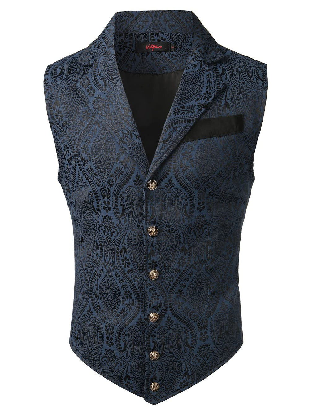 VATPAVE Mens Victorian Suit Vest Steampunk Gothic Waistcoat