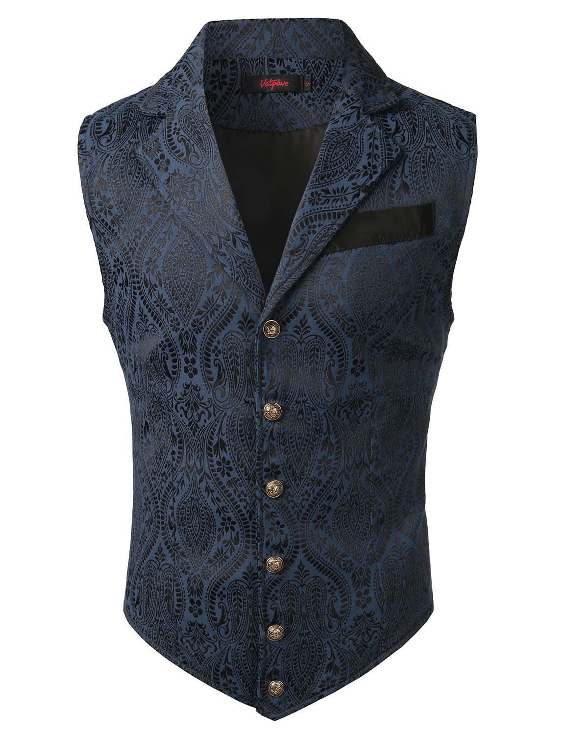 VATPAVE Mens Victorian Suit Vest Steampunk Gothic Waistcoat