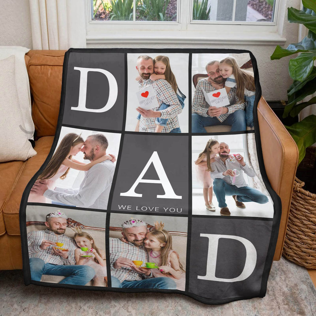 inkArts Custom Blanket Throws with Photos Text Personalized with Picture Customizable, Customize for Mom, Dad, Couple, Girlfriend, Boyfriend, Husband & Wife