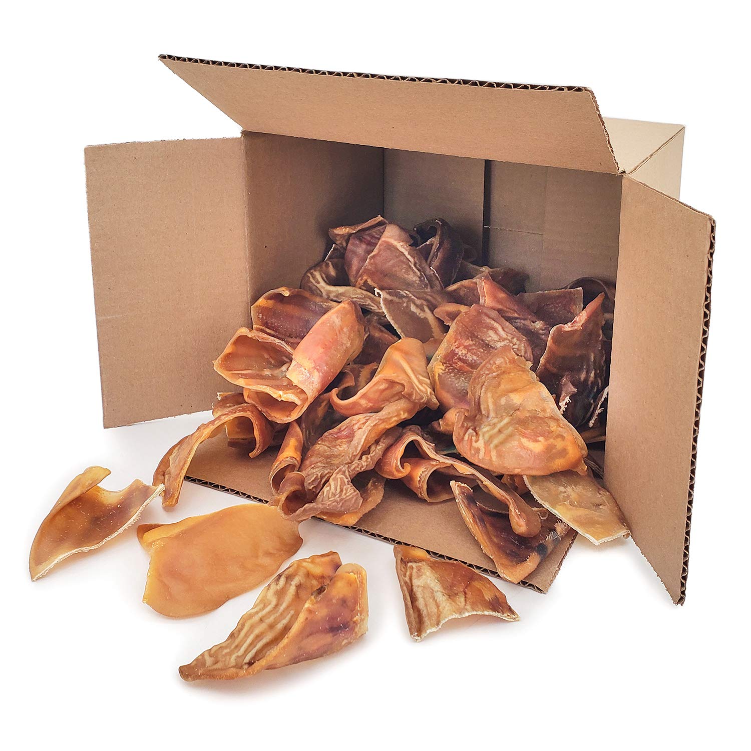 Best Pet Supplies GigaBite Roasted Pig Ears for Dogs - Natural Dog Chews, Roasted Pigs Ears, Safe for Puppies and Aggressive Chewers, Cleans Teeth and Gums - Slivers, 1.8 Pounds