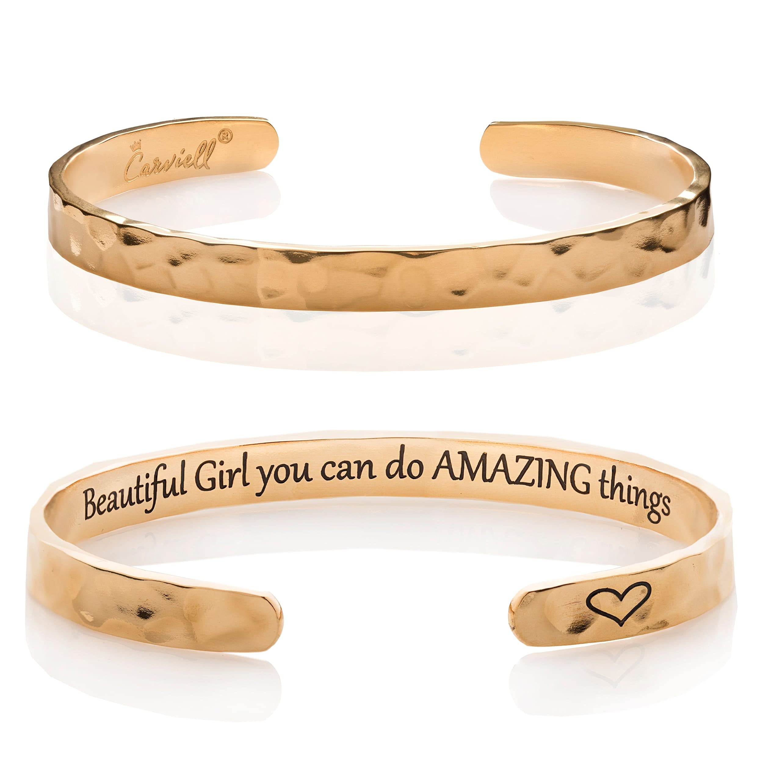 Carviell Bracelet - Gifts for Women – Inspirational, Friendship, Love, Mom, Daughter, Sister, Christian, Graduation, Memorial & Wedding Gifts – 100+ Phrases – Stainless Steel, Gift-Ready