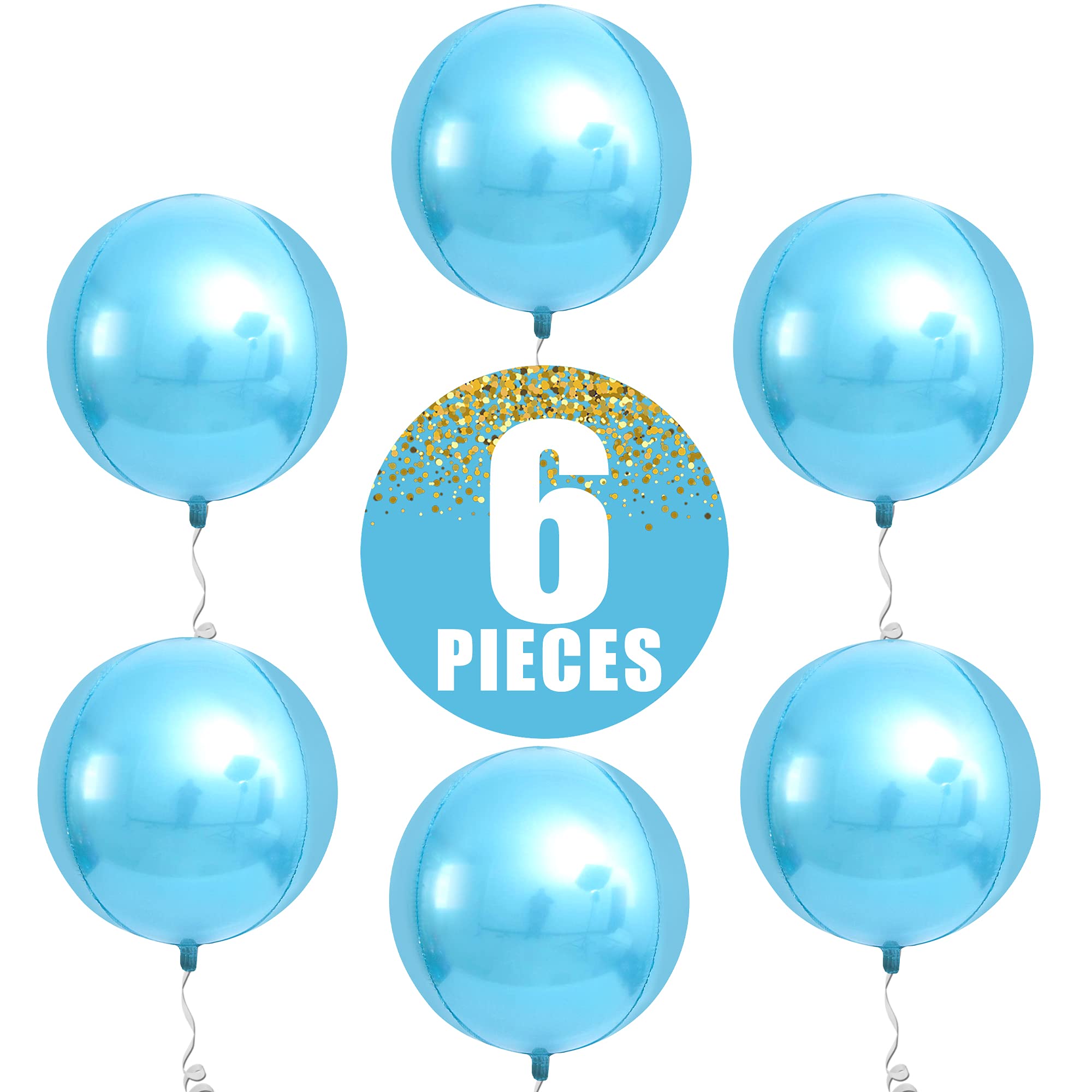 KatchOn, Big Silver Disco Ball Balloons - 22 Inch, Pack of 6 | Disco Party Decorations, 4D Sphere Disco Balloons for 70s Theme Party Decor, Bachelorette Party Decorations | Graduation Decorations 2026