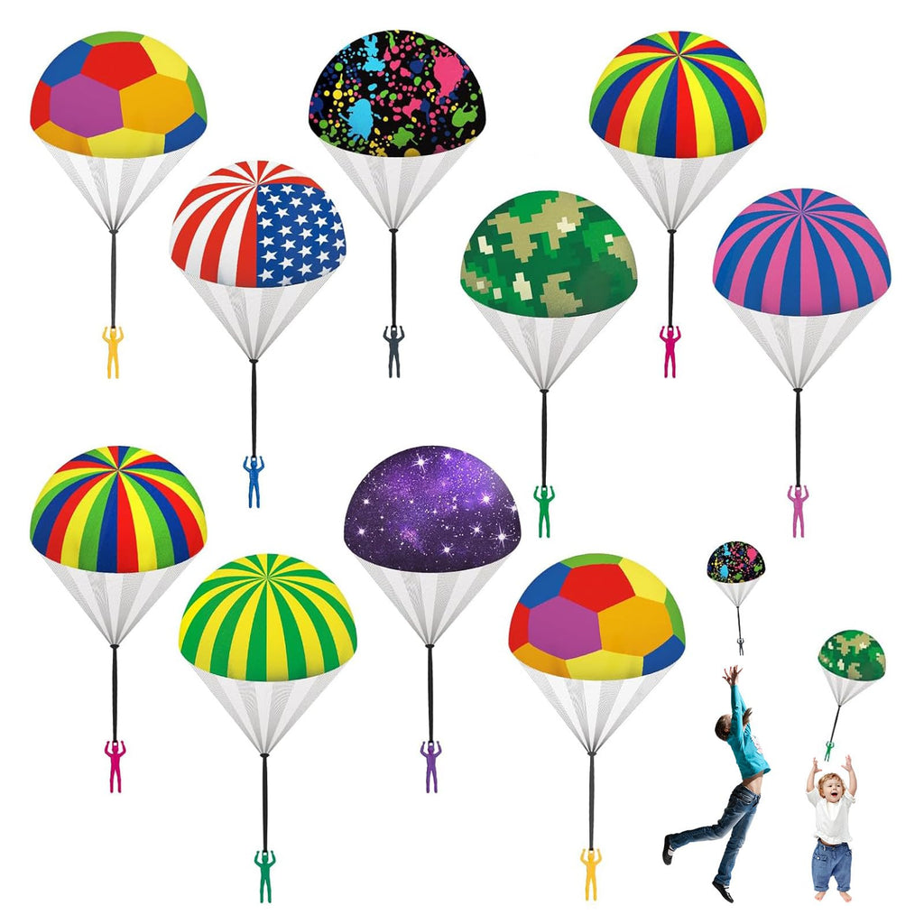 Parachute Toy Easter Eggs Outdoor Flying Parachute for Kid, Throwing Children's Flying Toys with Small Figures, Easter Basket Stuffers Top Indoor Hand Throw Soliders for 3-12 Year Old (10PCS)