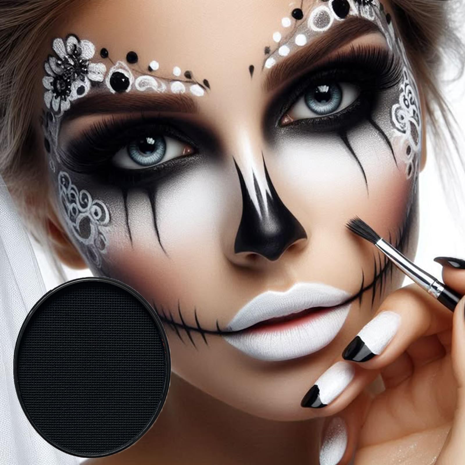Face Painting Kit for Kids, 42 Colors Professional Face Paint Makeup Kit Non-Toxic Water Activated Facepaint Palette with Brush, Stencil, Sponge, Gem, for Party Halloween Christmas (42 Colors)