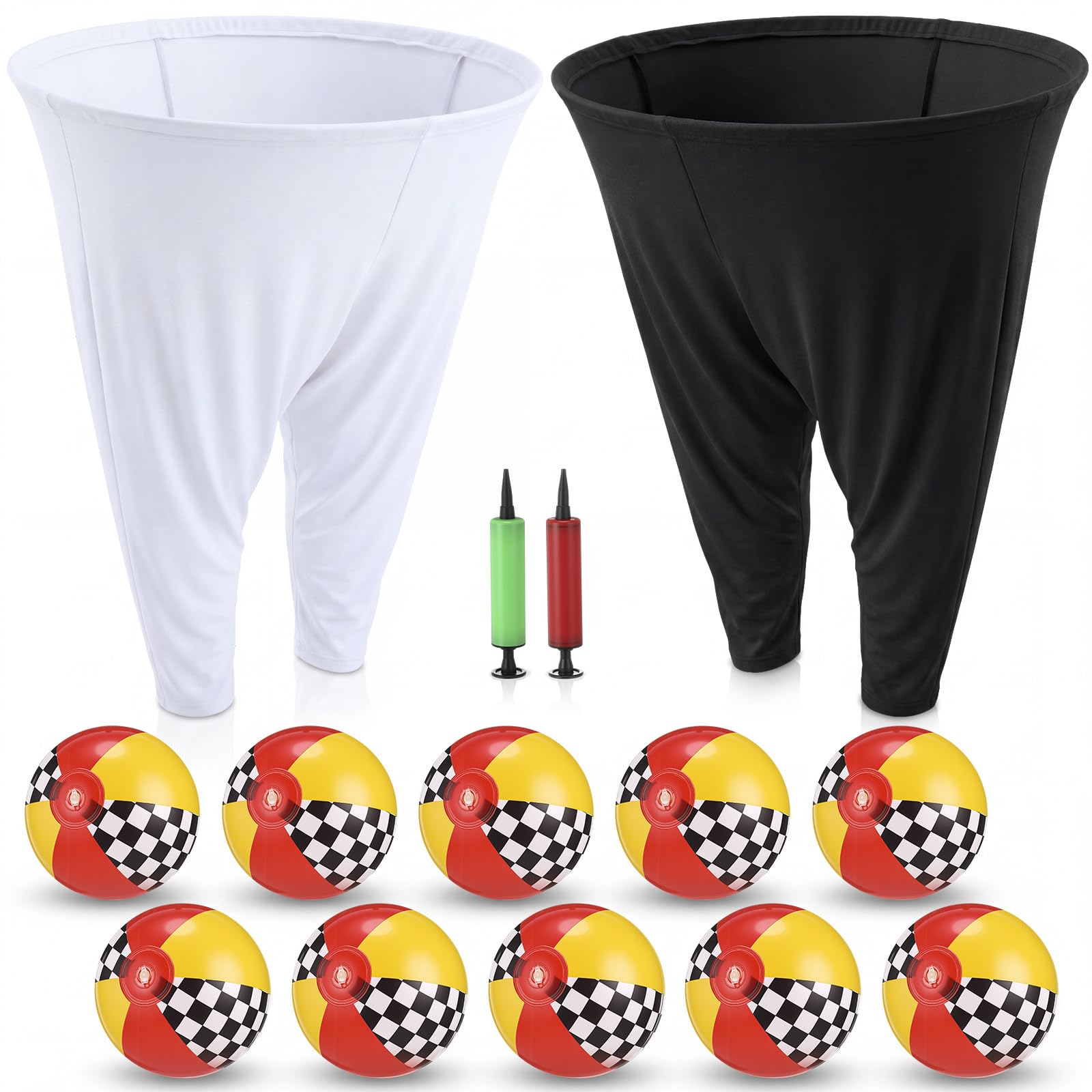 14 Pcs Granny Pants Yard Game Sets with 2 Oversized Gaint Pants & 10 Bouncy Balls & 2 Air Pump Hilarious Outdoor Tossing Game for Adult Family Gathering Backyard Party