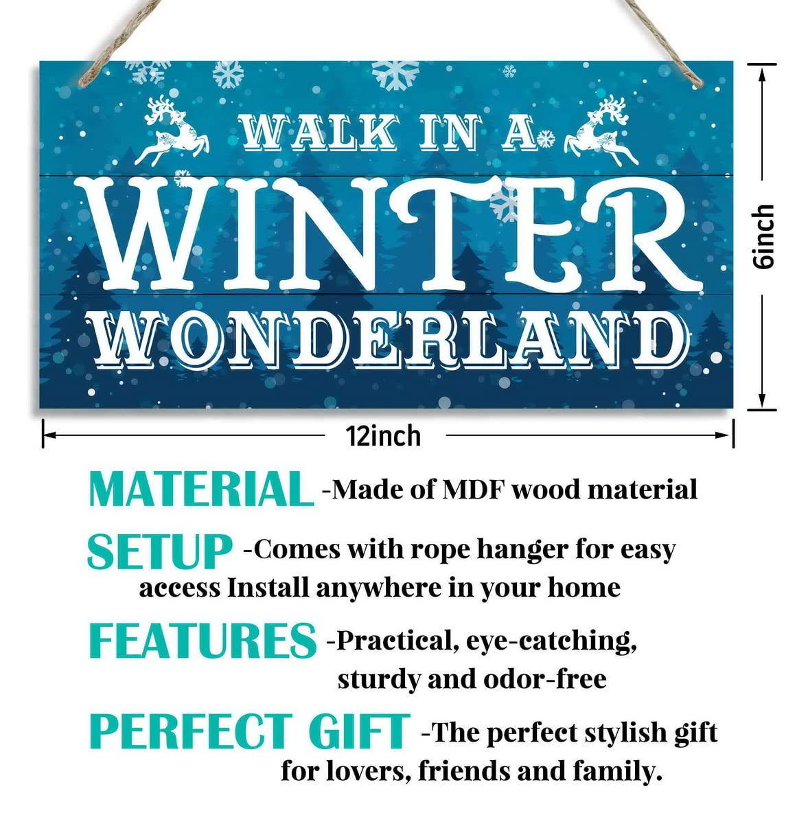 Christmas Door Sign Decor, Not a Creature was Stirring, not Even a Mouse, Winter Seasonal Christmas Wall Art Hanging Wooden Sign Merry Xmas Holiday Decorations for Home Outside Indoor
