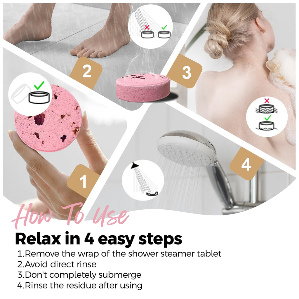 Shower Steamers Aromatherapy Birthday Gifts for Women - SWCANDY 8 Pcs Travel Essentials, Hotel Shower Spa Holidays Mom Wife Grandma Sister Her Self Care Relaxation with Natural Essential Oils Home