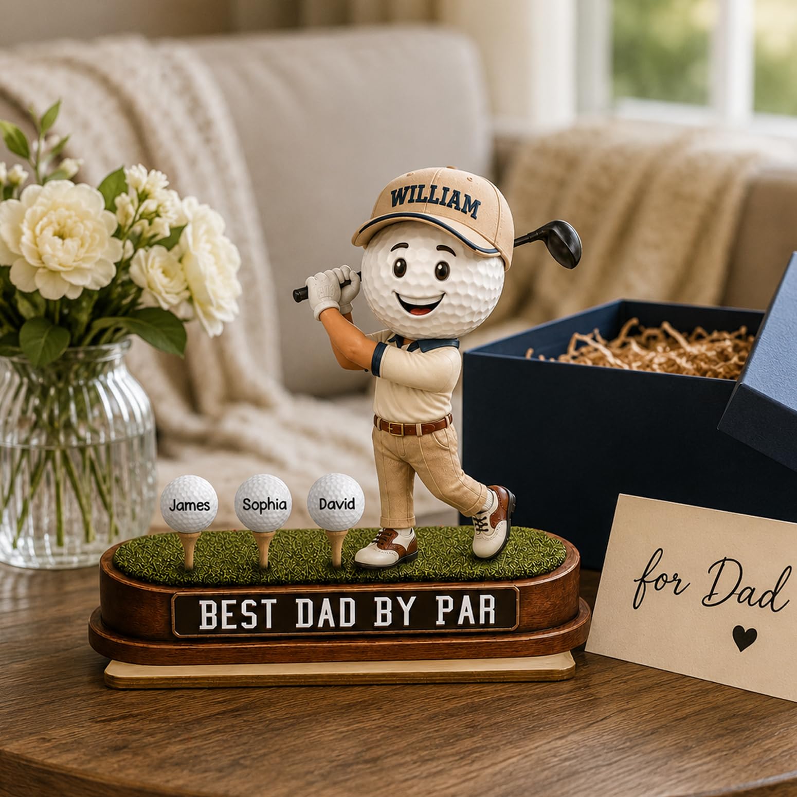 Personalized Fist Bump Dad and Kids Name Wooden Plaque, Custom Fathers Day Plaque for Dad Grandpa, Customized Sign Decorations for Daddy, Grandpa, Heartfelt Father's Day Birthday Gifts for Husband