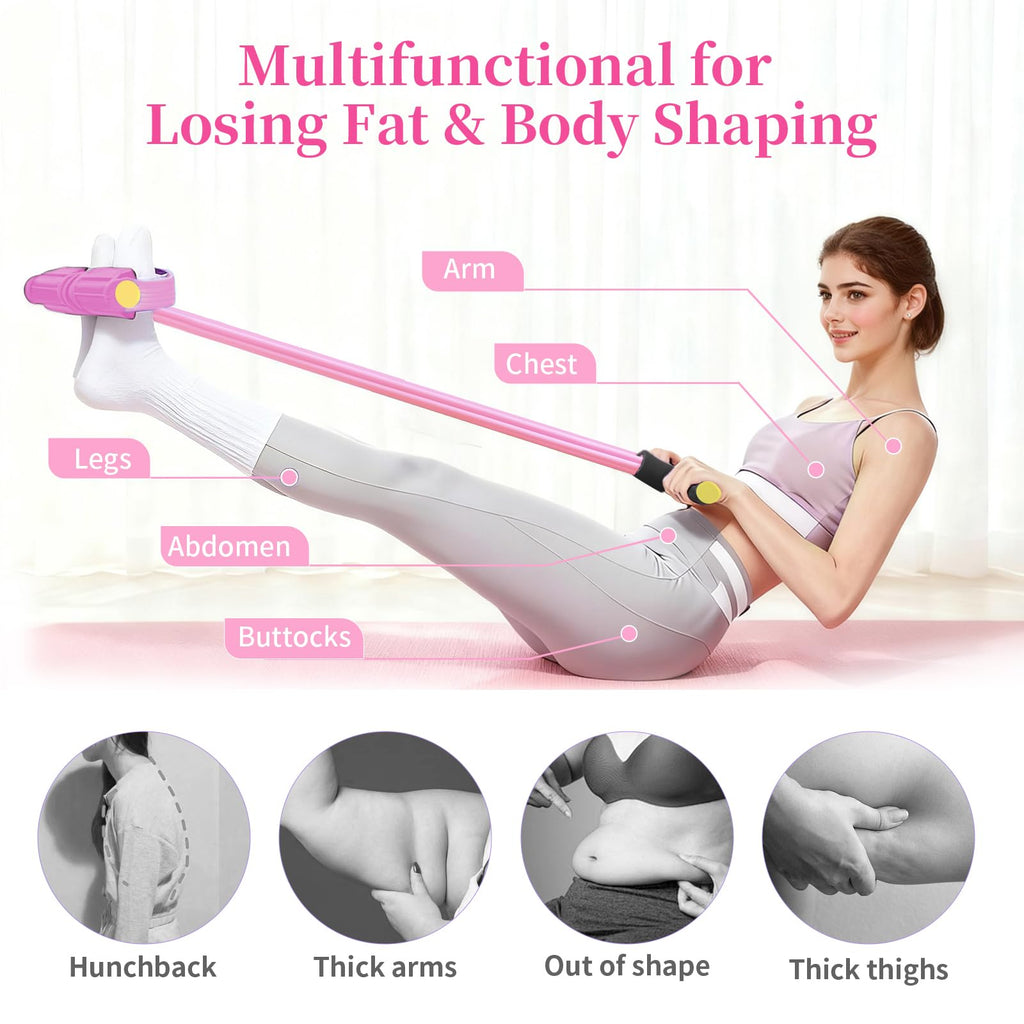 Pedal Resistance Bands with Handles, Upgrade 6-Tubes Manual Tension Training Pedal, Natural Rubber Foot Pedal Resistance Bands, Multifunction Fitness Bands for Abdomen, Waist, Arm, Leg