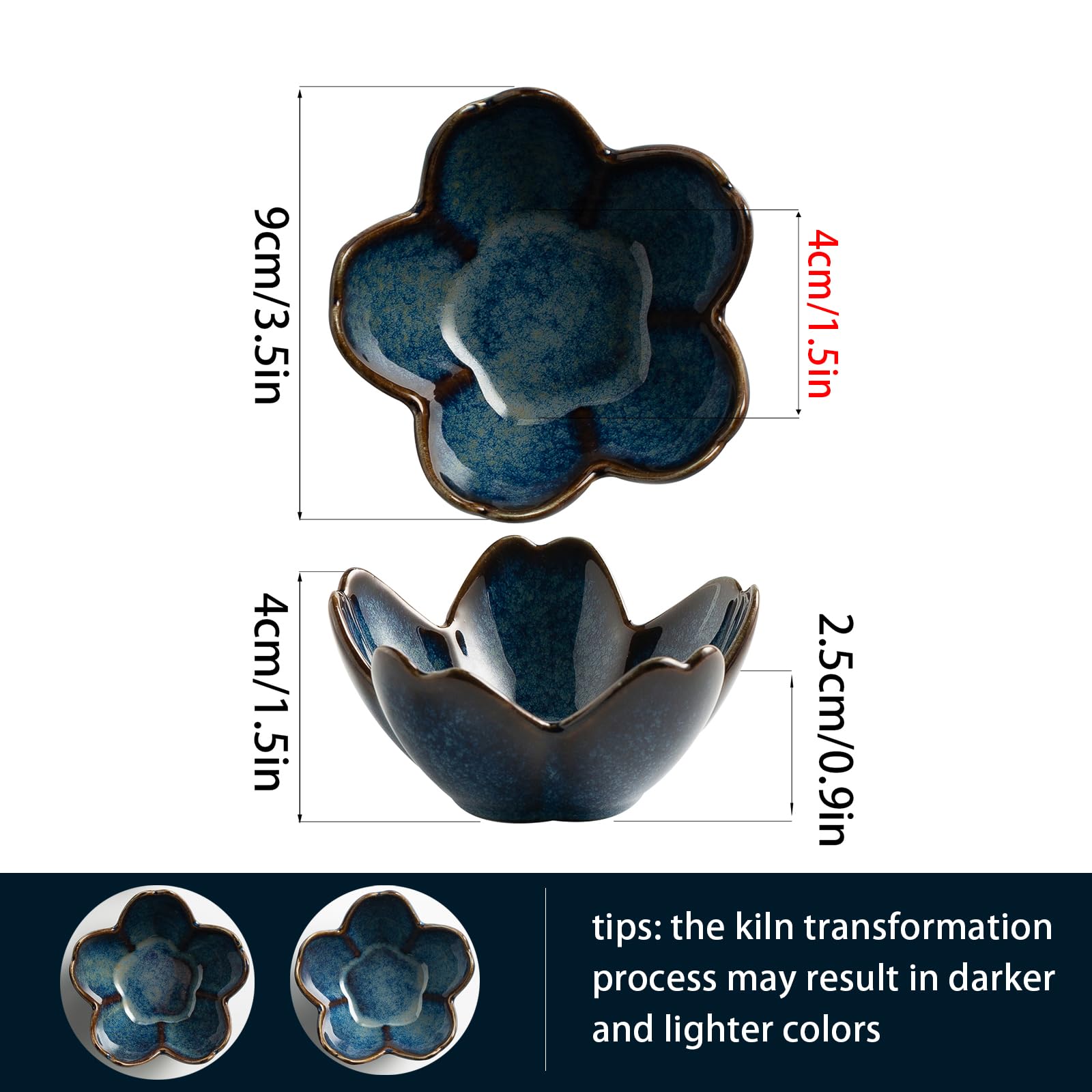 Flower Ring Holder Dish, Ceramic Jewelry Tray Dish, Small Trinket Dish, Jewelry Plate Bowl, Cute Jewlery Ring Holder Dish, Aesthetic Room Decor, Christmas Birthday Gifts for Women, 1 pack (blue)