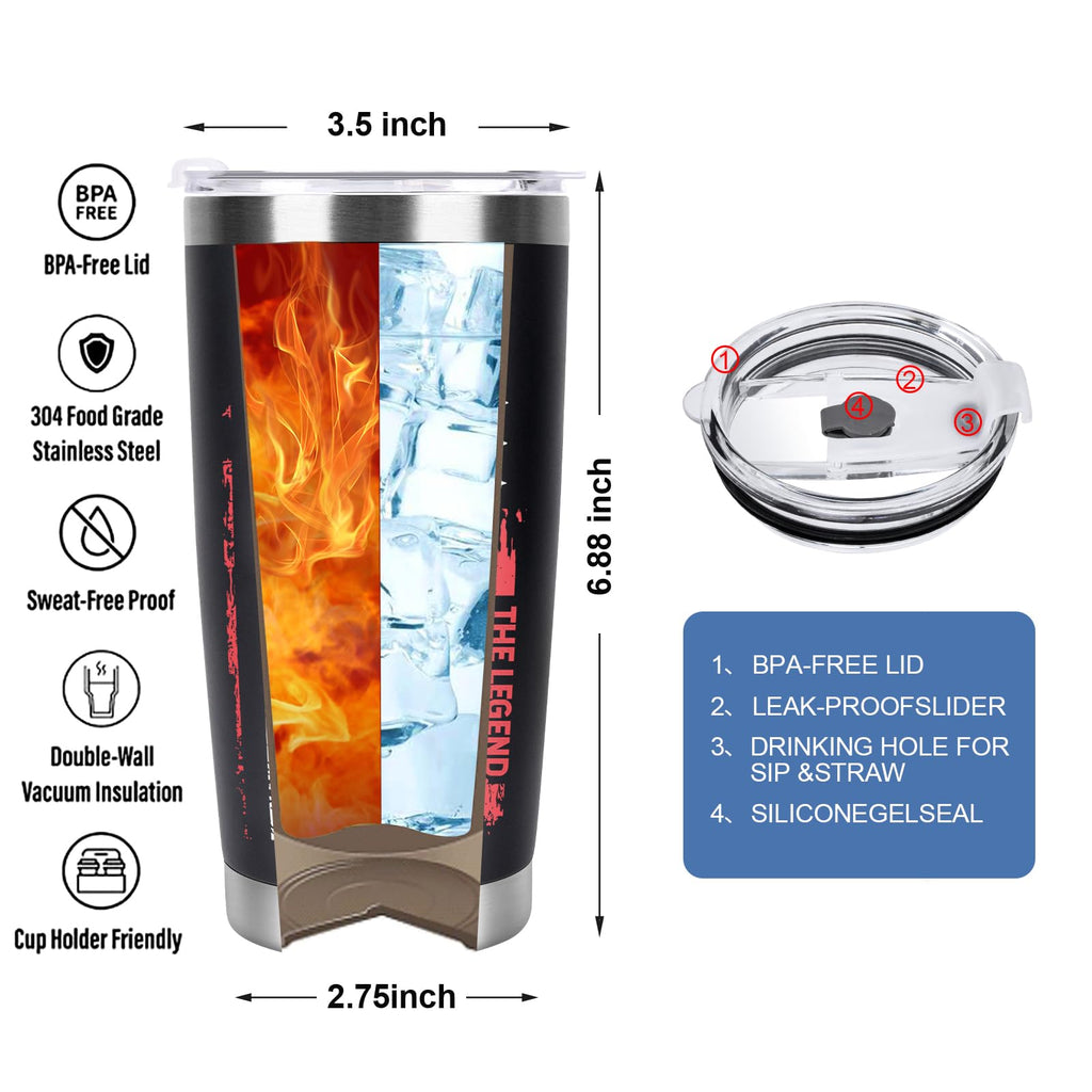 Erpotyl Fathers Day Dad Gifts for Men- 20Oz Stainless Steel Tumbler Indoor Outdoor Work Essentials Leakproof Camping Gym Office Cup with Lid and Straw Birthday Gifts for Him Stepdad Husband Dad Uncle