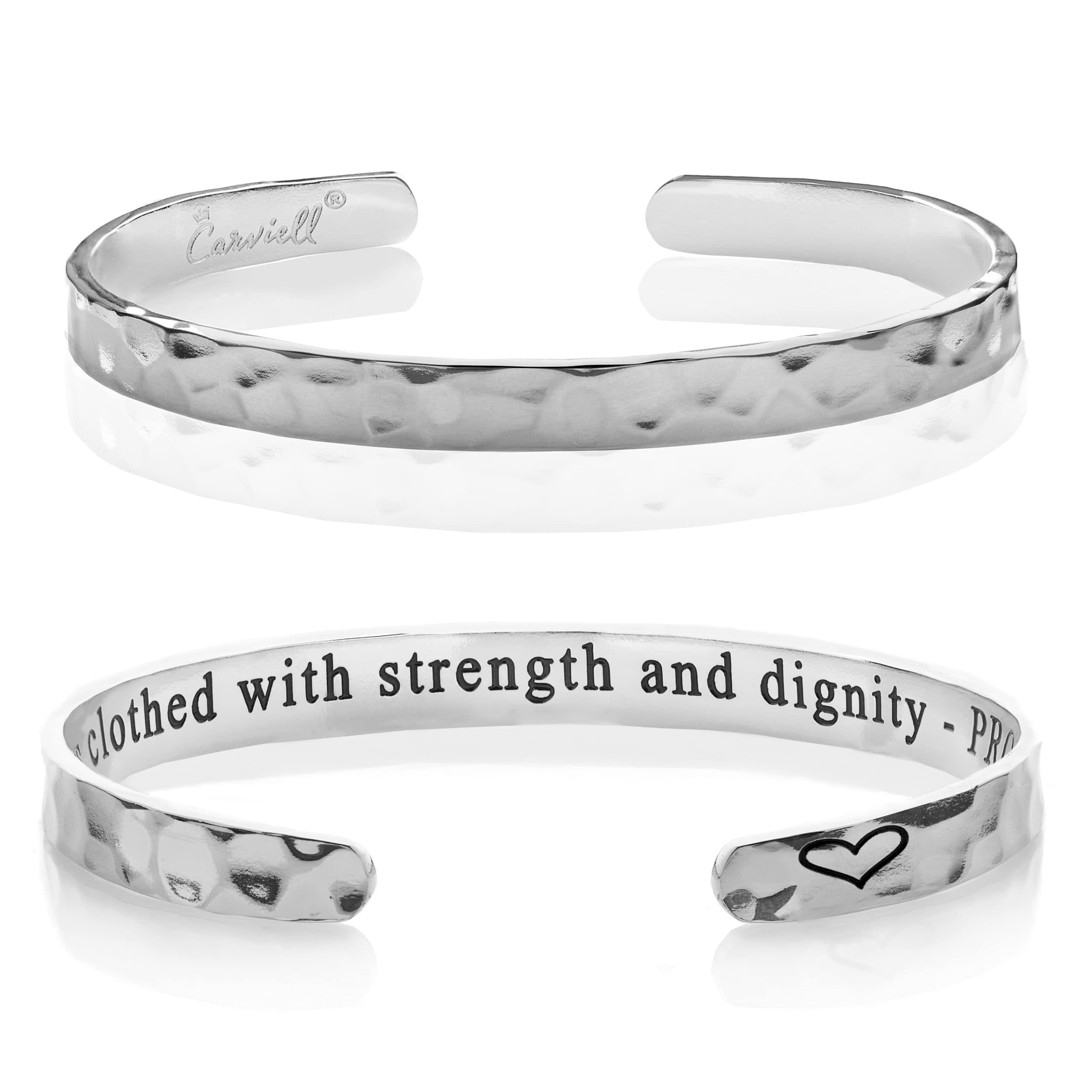 Carviell Bracelet - Gifts for Women – Inspirational, Friendship, Love, Mom, Daughter, Sister, Christian, Graduation, Memorial & Wedding Gifts – 100+ Phrases – Stainless Steel, Gift-Ready