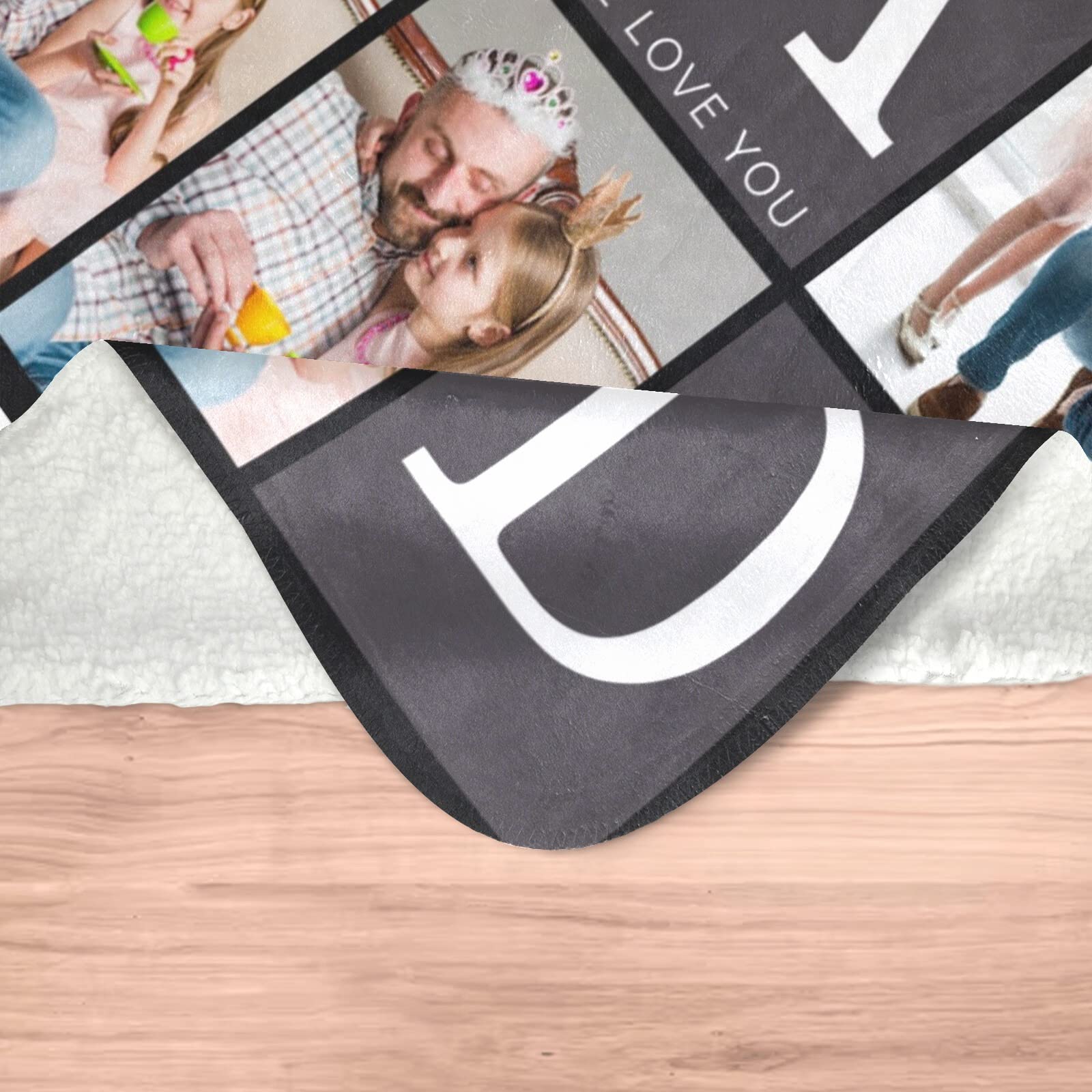 inkArts Custom Blanket Throws with Photos Text Personalized with Picture Customizable, Customize for Mom, Dad, Couple, Girlfriend, Boyfriend, Husband & Wife