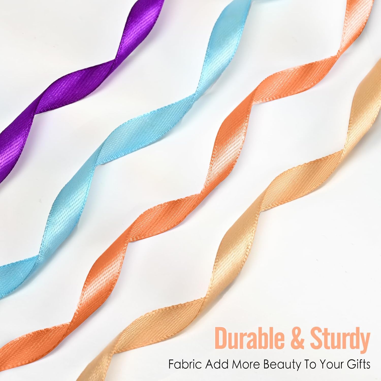 Rainbow Satin Ribbon, 12 Colors 3/8 Inch x 12 Rolls Total 120 Yards, Colorful Ribbon Perfect for Gift Wrapping, Crafts Hair Bows, Flower Bouquet, Wedding Party Decoration and More